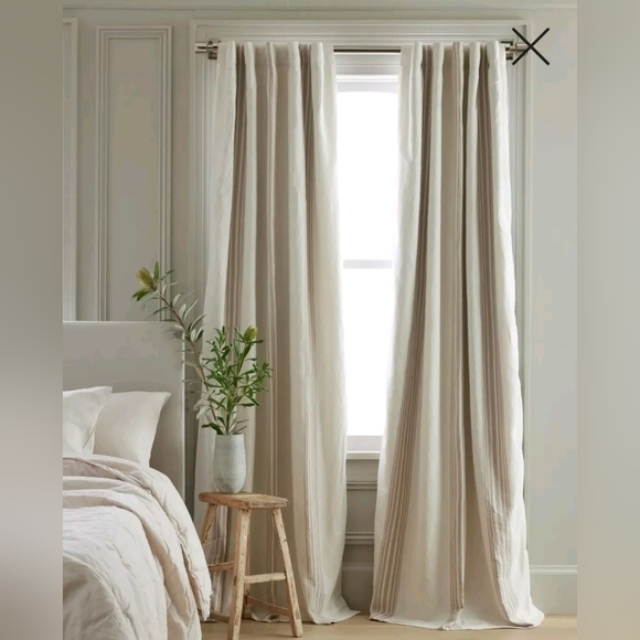 NWT! Quince Coastal Stripe Blackout Linen Curtains Set Of 2 Panels! 48"x 84"(C71 - Picture 1 of 11